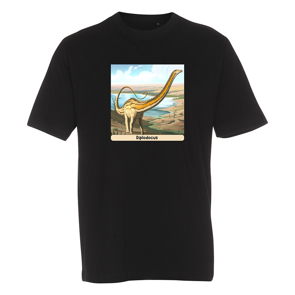 DinoDeck - T-Paita - Diplodocus - Musta