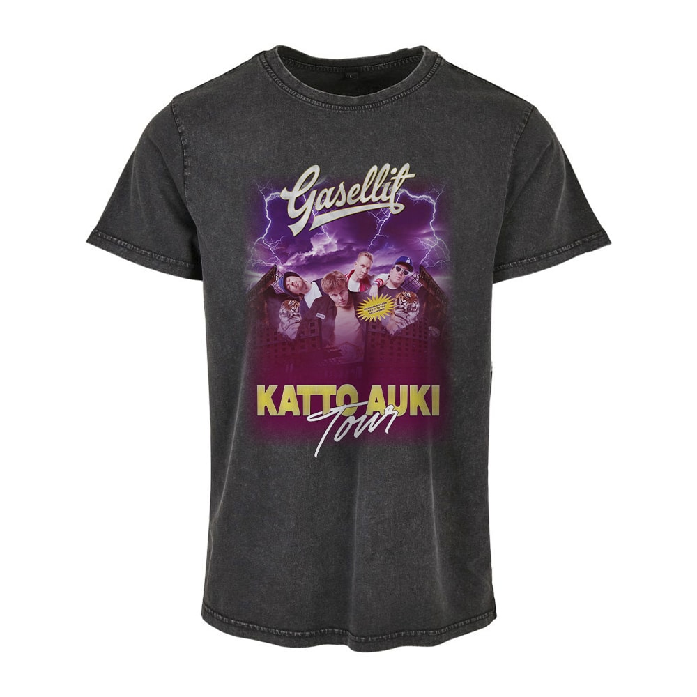 Gasellit Katto auki tour T-paita, acid wash musta