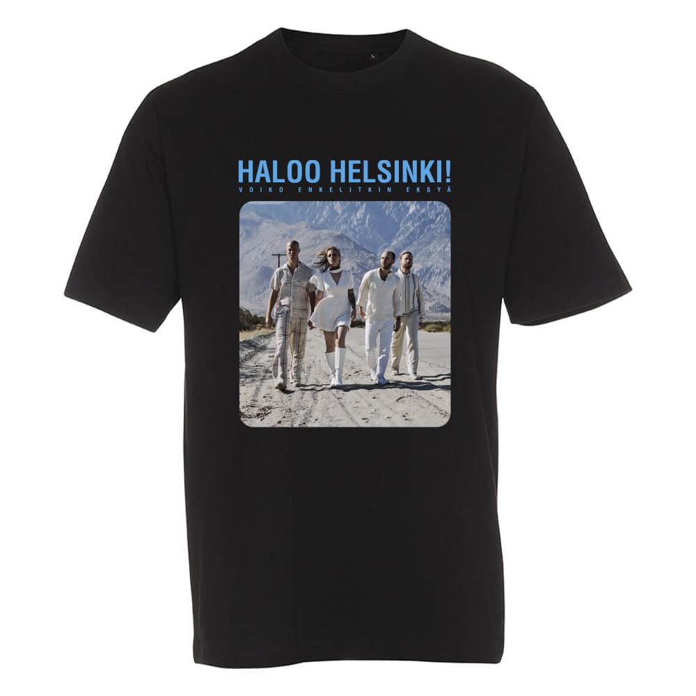 Haloo Helsinki! - T-Paita - Voiko enkelitkin eksyä Photo - Musta