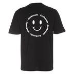 Kerhotalo Smiley T-paita (black), selkä, valkoinen