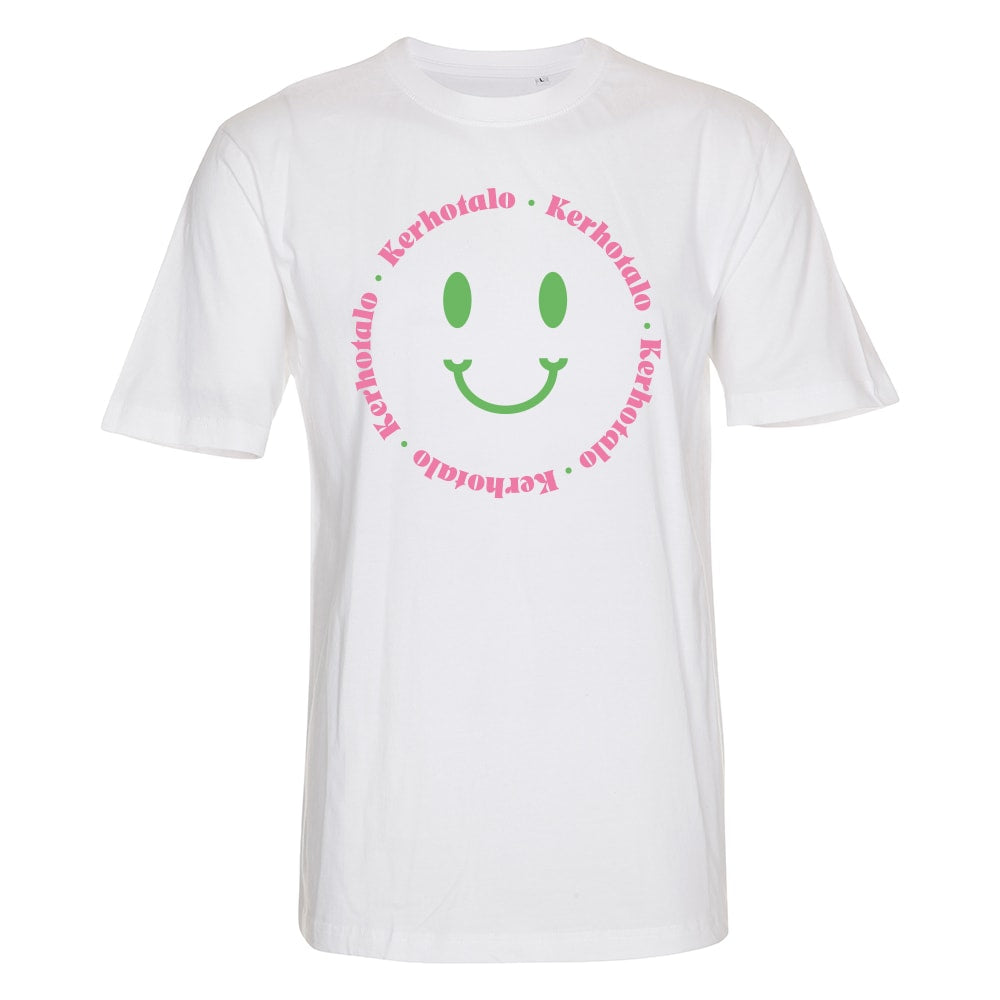 Kerhotalo Smiley T-paita (white), rinta, moniväri