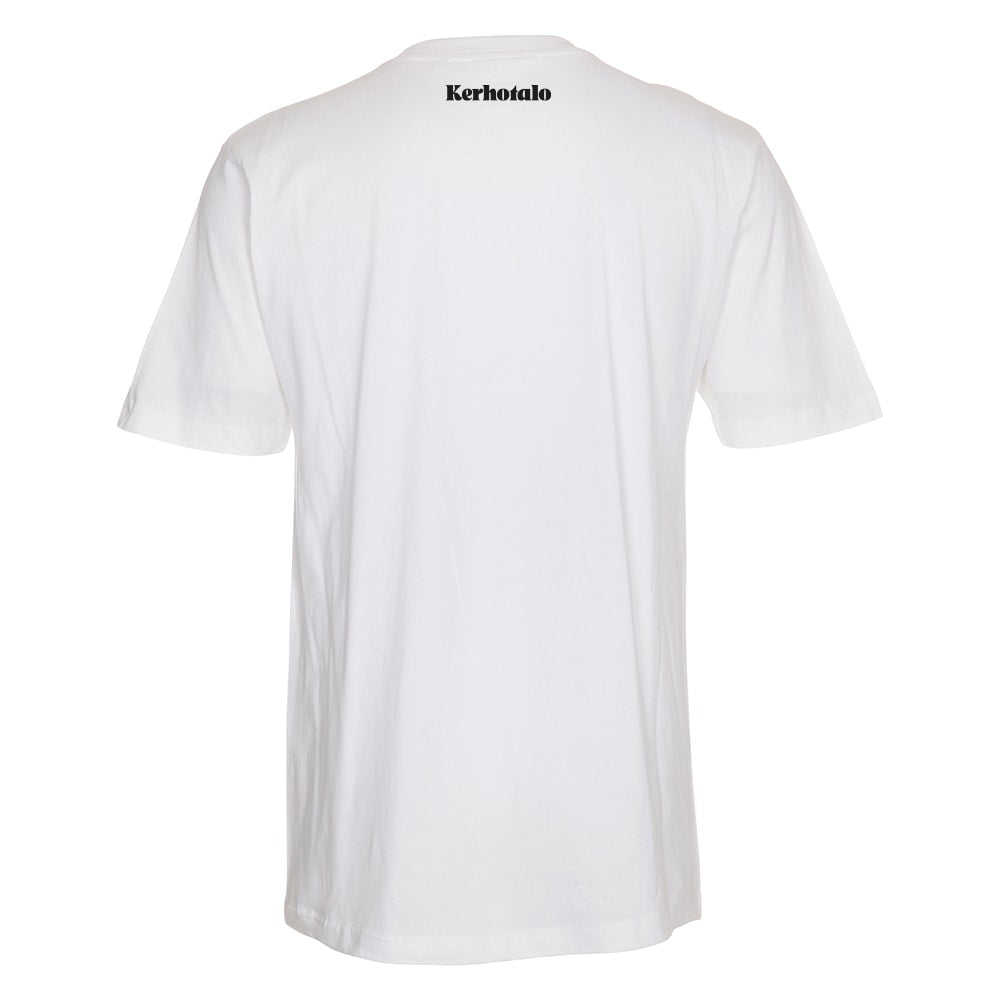 Kerhotalo Smiley T-paita (white), selkä, musta