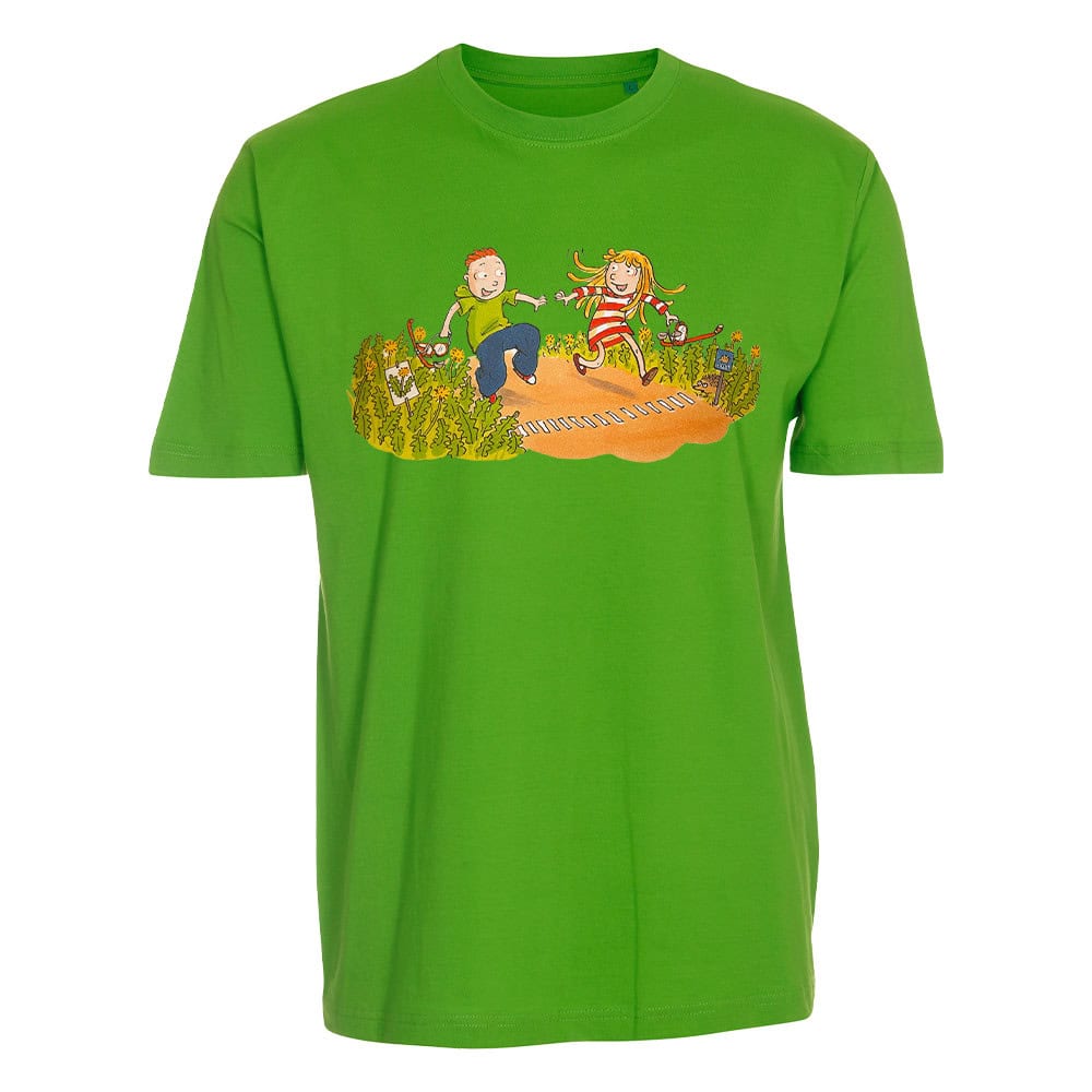 Risto Räppääjä - T-Paita - Risto ja Nelli - Vihreä