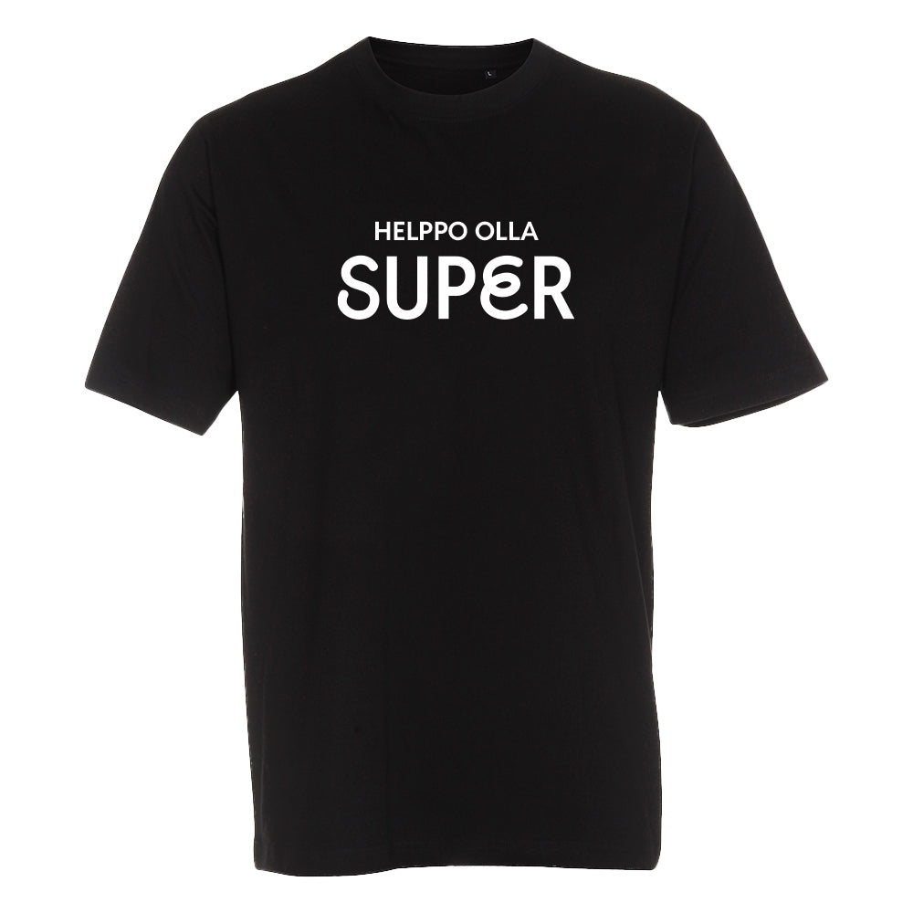 Superterassi - T-Paita - Helppo olla Super - Musta