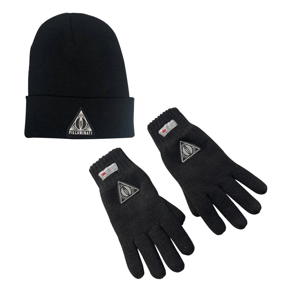 Pilluminati - Long Beanie Pipo + Heijastavat Sormikkaat Bundle