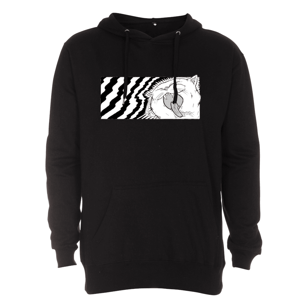 Musta SanSan huppari Sansa-kissa logolla