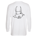 Valkoinen Spamned Paavo Pupu longsleeve