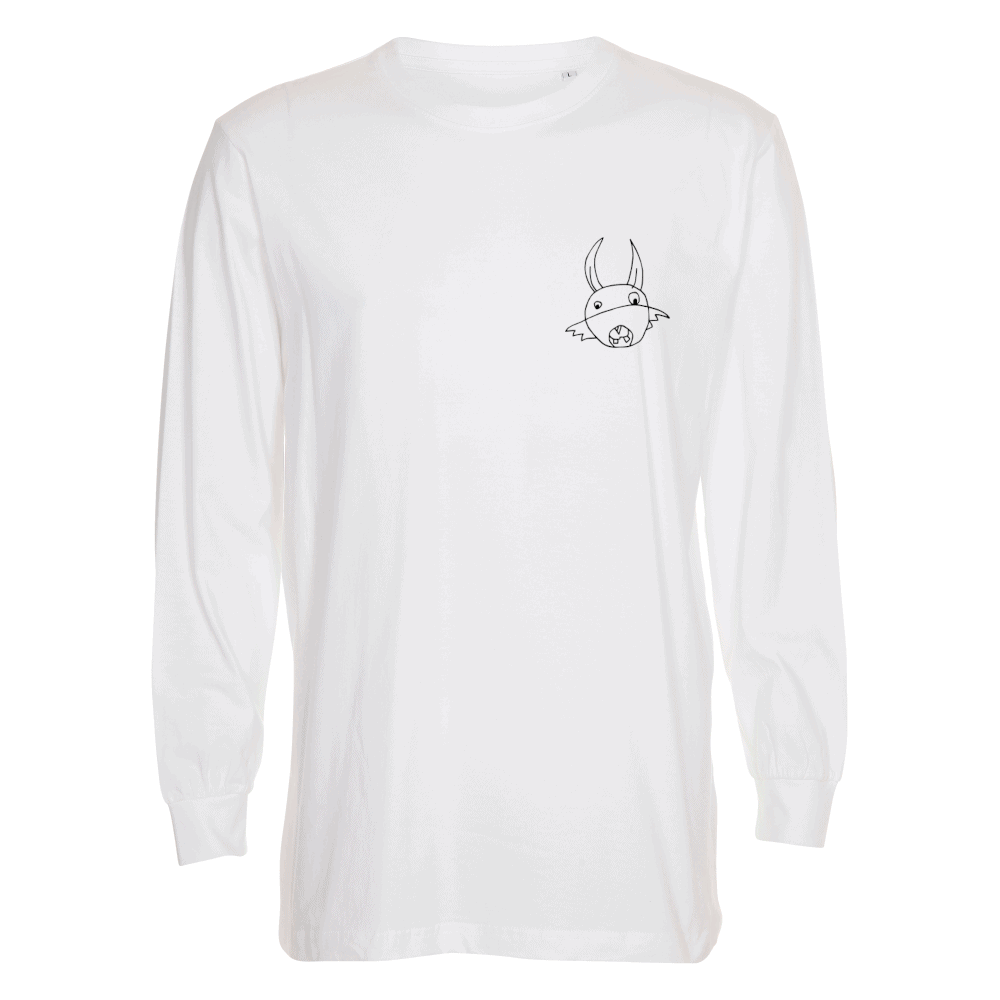 Valkoinen Spamned Paavo Pupu Longsleeve
